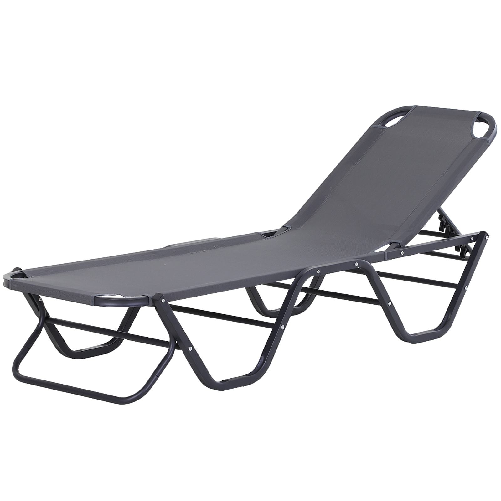 Tumbona de Jardín con Respaldo Ajustable en 5 Posiciones Aluminio